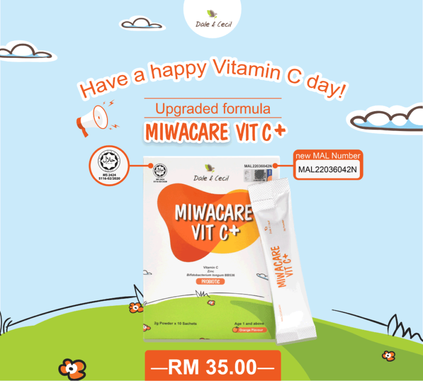 MIWACARE VIT C+, a newly upgraded formula for your kids’ daily immune support.